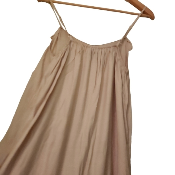 Olivaceous beige spaghetti strap sleeveless midi swing dress - Picture 7 of 11
